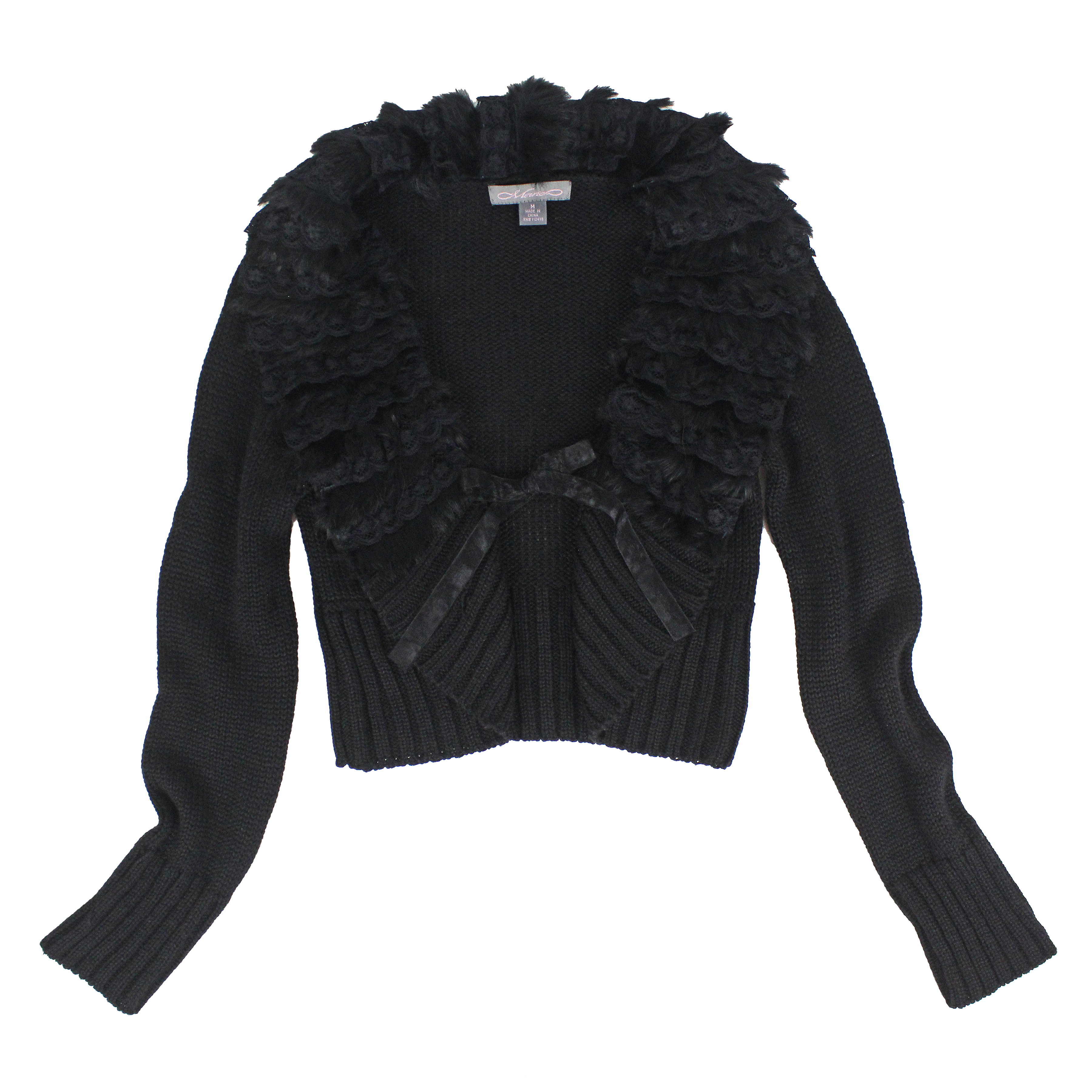 Y2K Fur Collar Cardi (S/M)