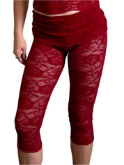 Red Lace Capris(XS-XL)