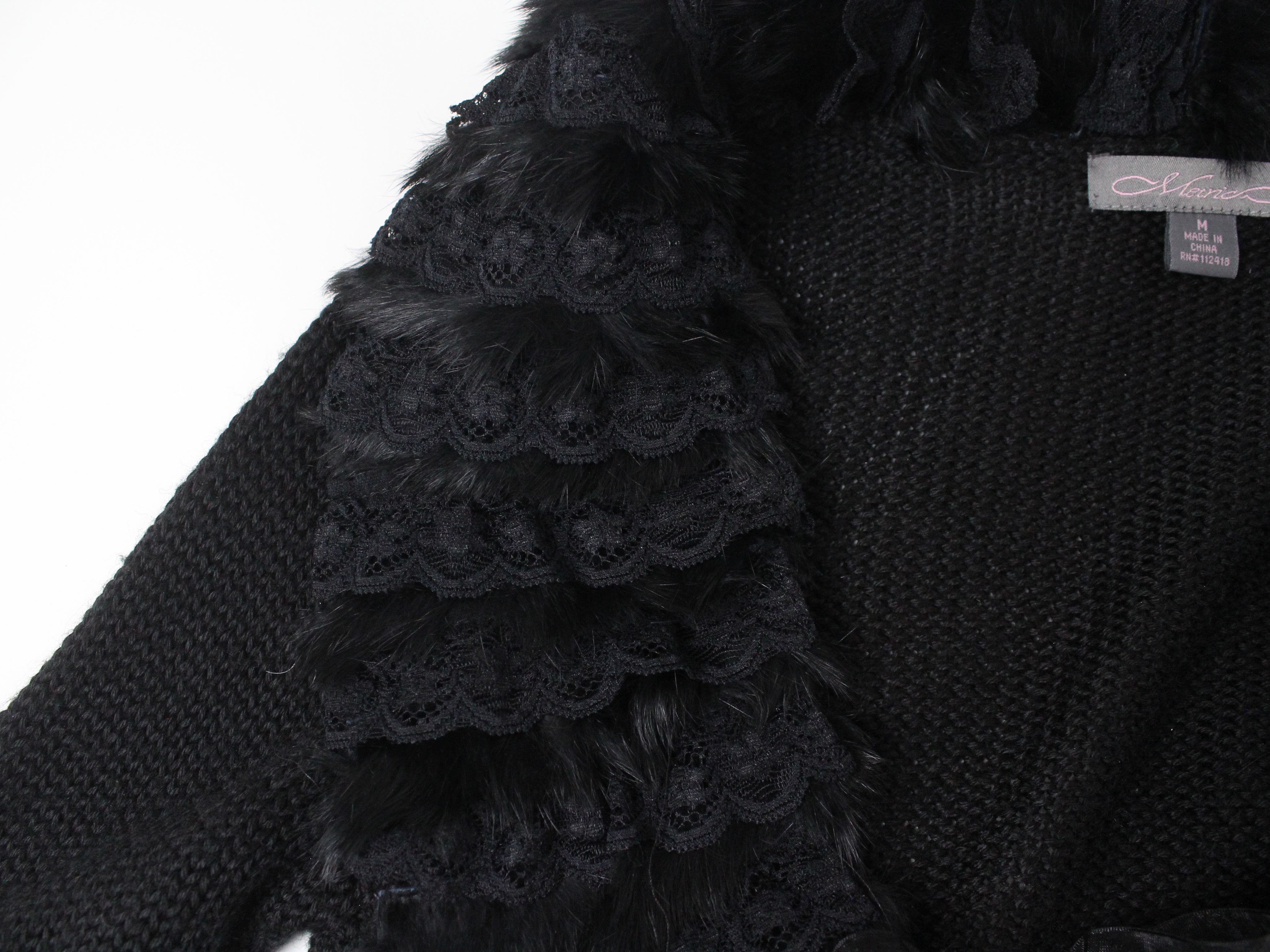 Y2K Fur Collar Cardi (S/M)