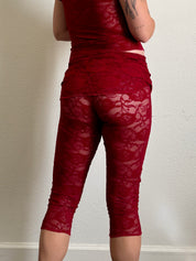 Red Lace Capris(XS-XL)