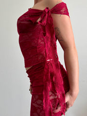 Red Lace Tie Tank (XS-XL)
