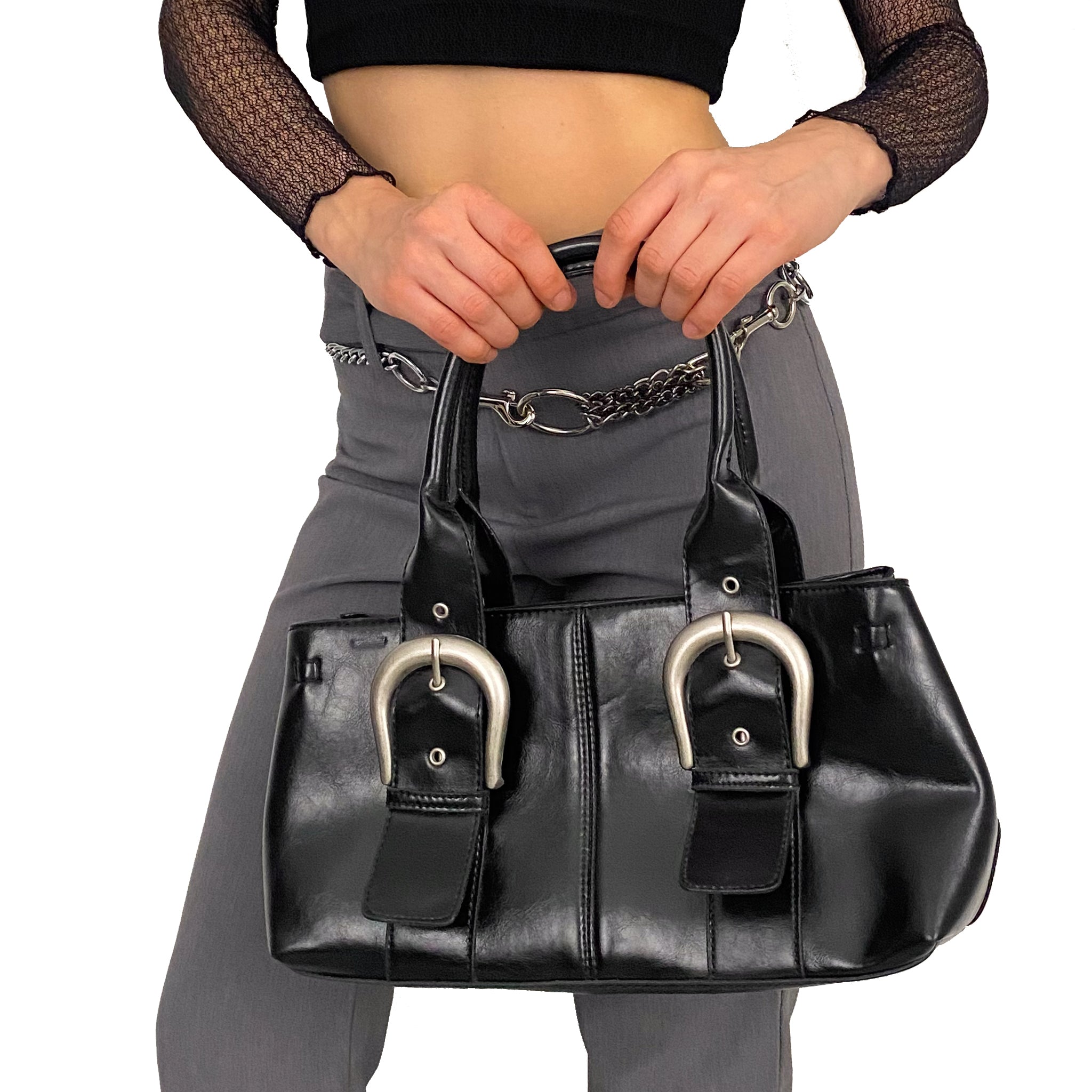 Leather Buckle Tote