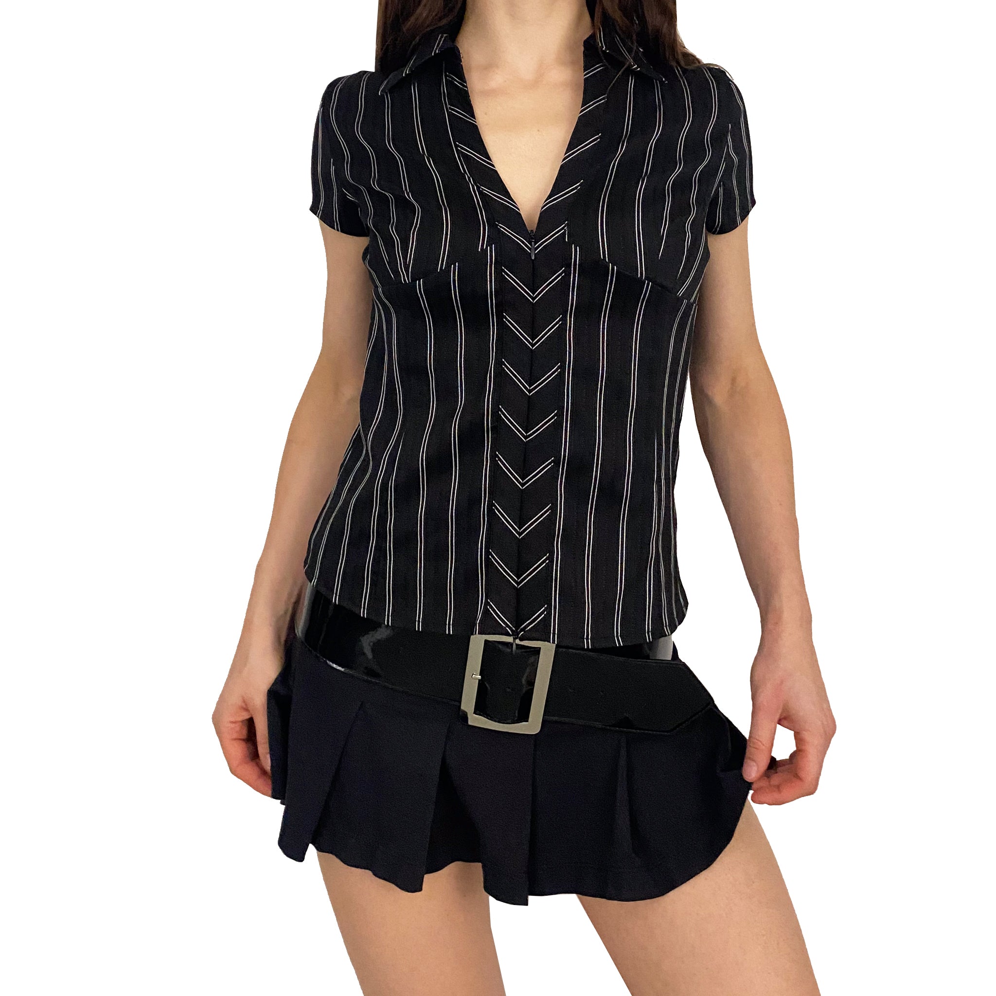 Striped Double Zip Top (M)