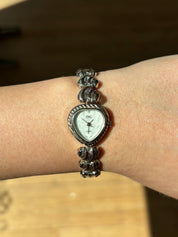 Silver and Pearl Dial Hearts Watch