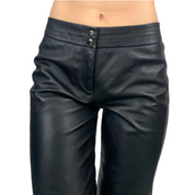 Vintage Black Leather Mid-Rise Pants (S)