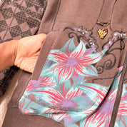 Euro Beaded Graphic Zip Up Hoodie (M-L)