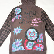Euro Beaded Graphic Zip Up Hoodie (M-L)