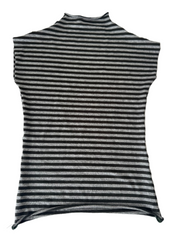 The Forest Green Striped Mock Neck Tee (XS-XL)