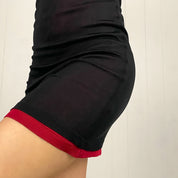 Red & Black Drapey Knit Mini Dress (XS/S)