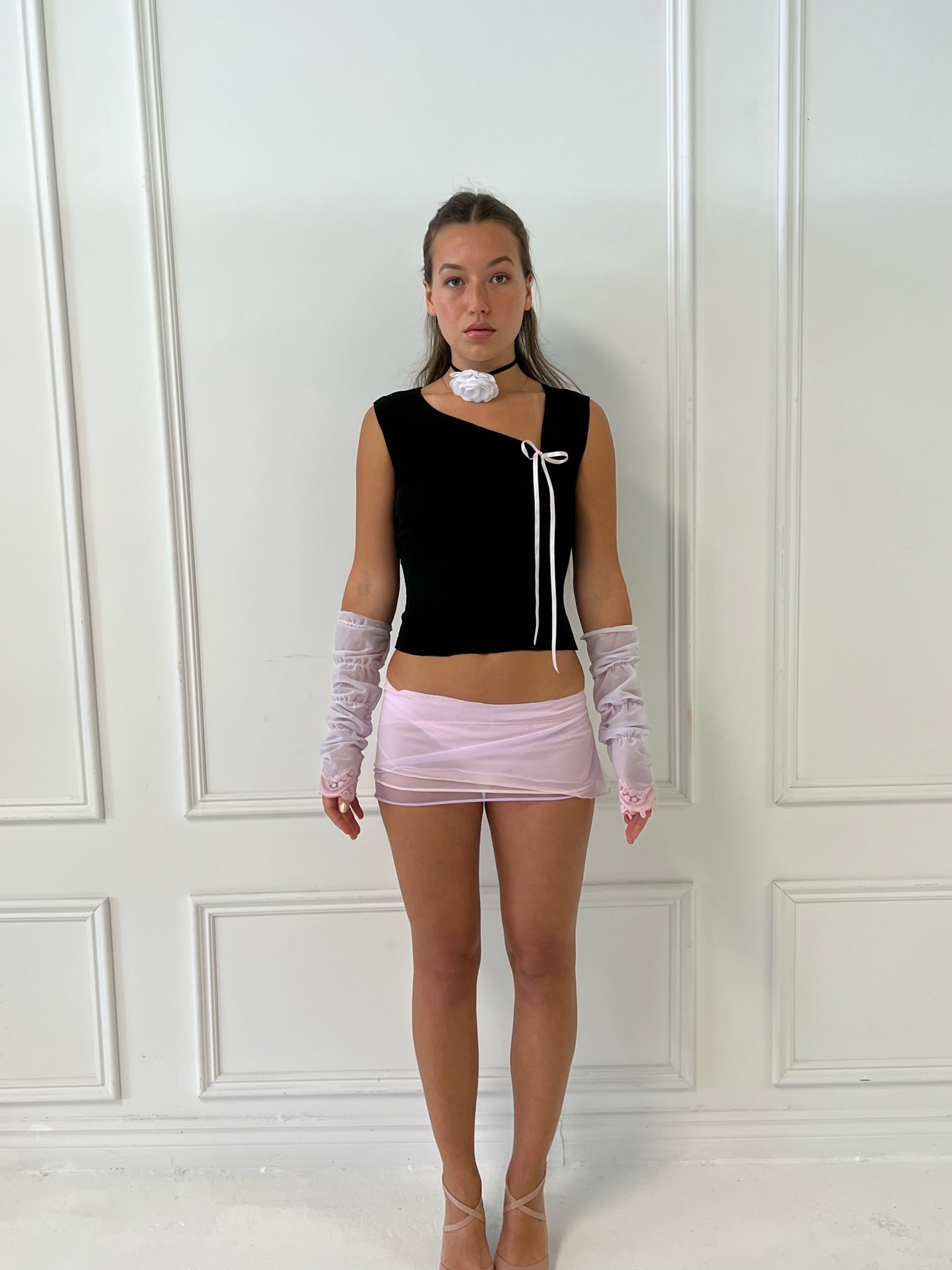 Sheer Lilac Micro Skirt