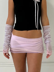 Sheer Lilac Micro Skirt