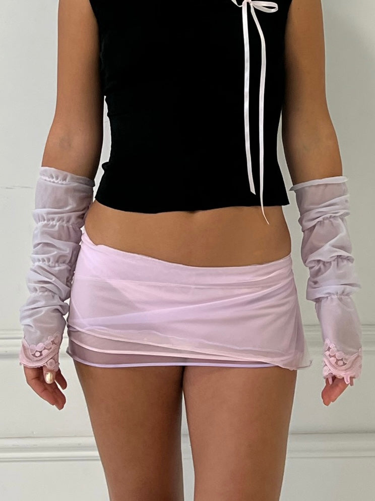 Sheer Lilac Micro Skirt