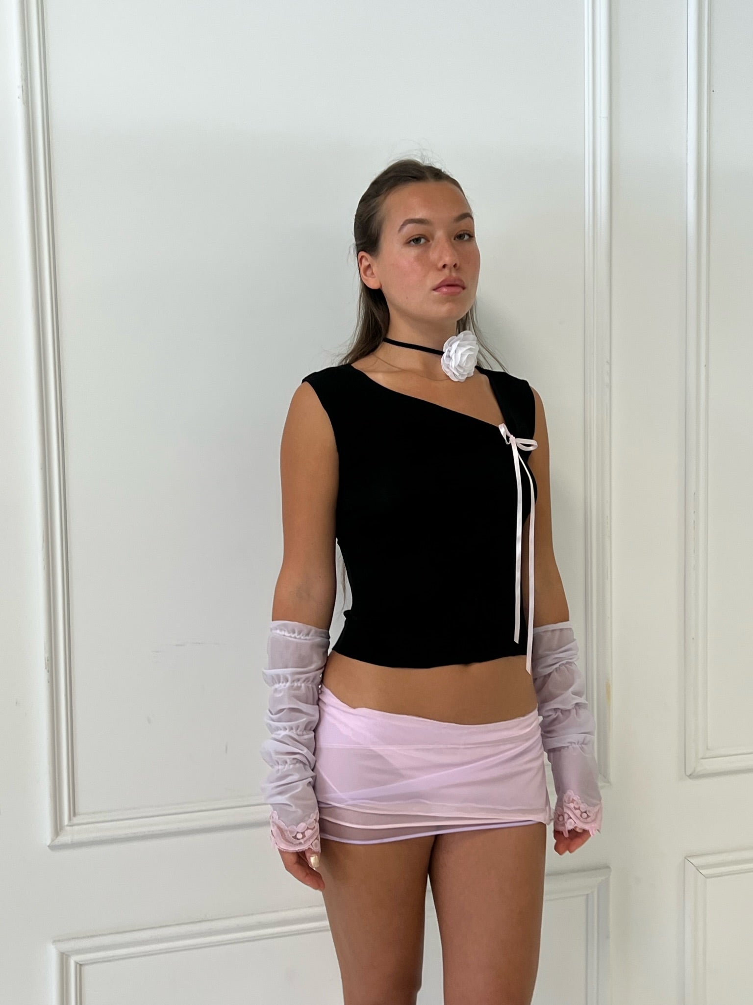 Sheer Lilac Micro Skirt