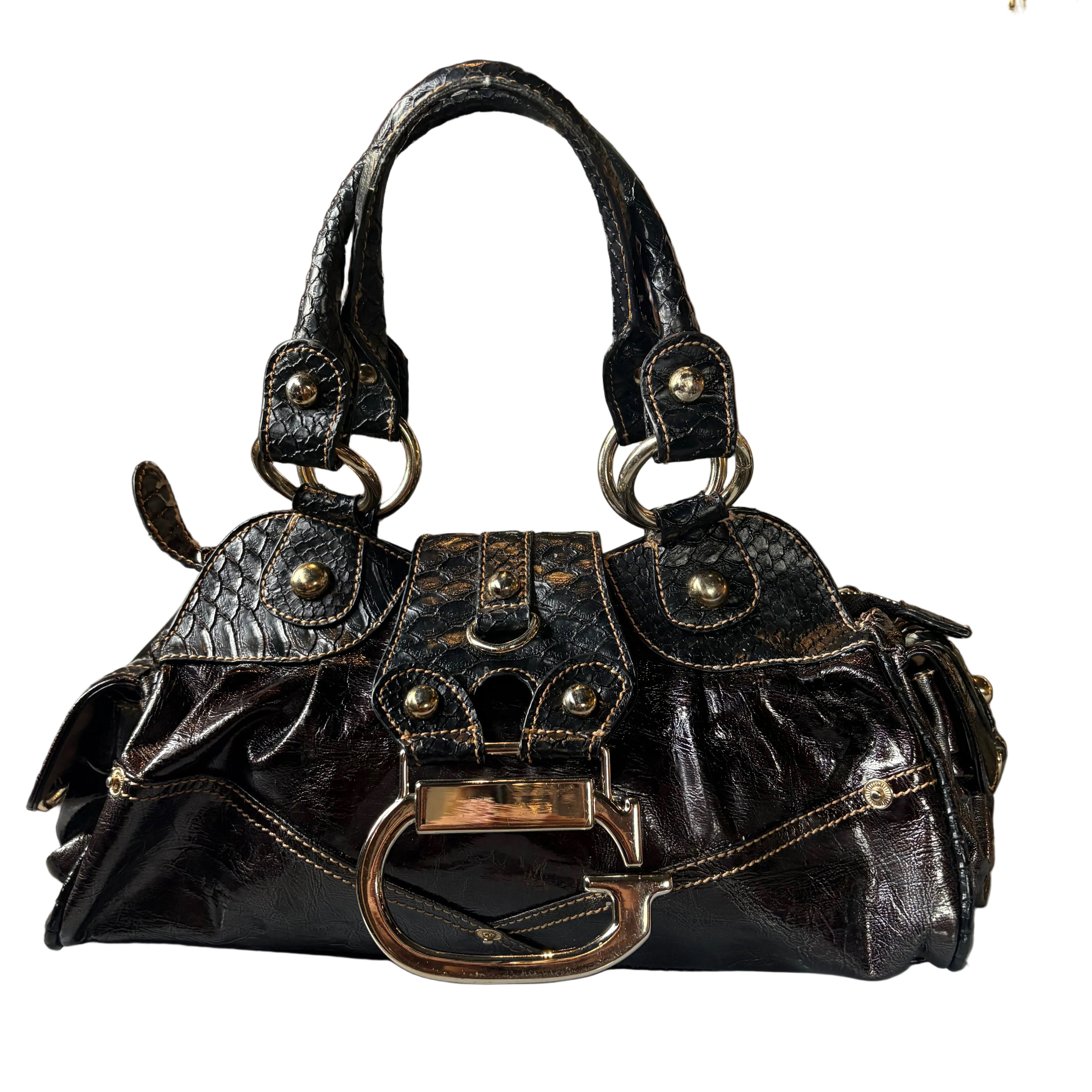 Guess Faux-Python Shoulder Bag