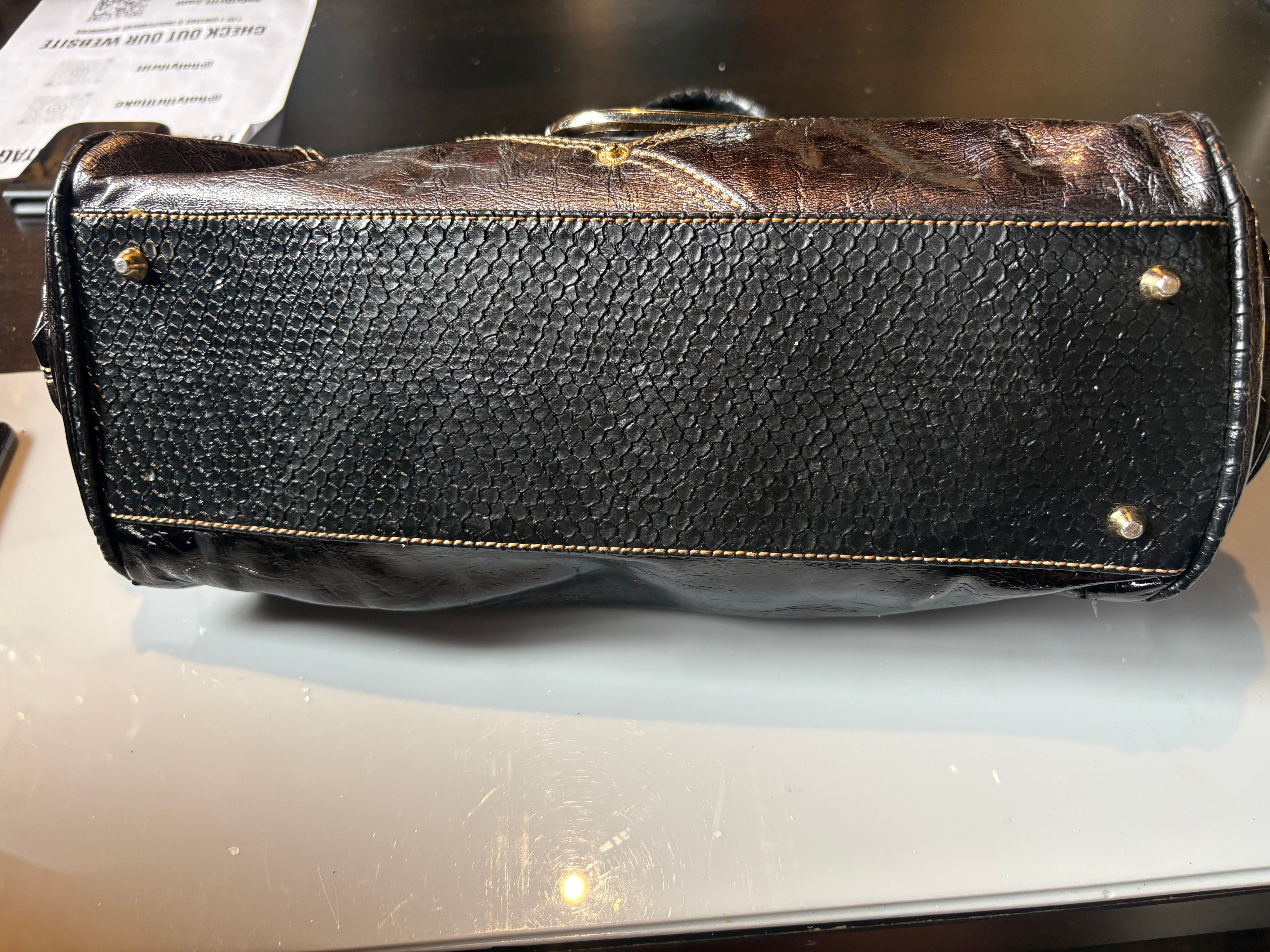 Guess Faux-Python Shoulder Bag