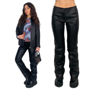 Vintage Black Leather Mid-Rise Pants (S)
