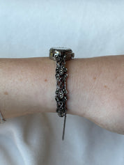 Ornate Gunmetal Dainty Watch