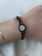 Ornate Gunmetal Dainty Watch