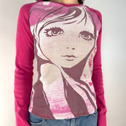 Kenzo Y2K Pink Long Sleeve Top (S)