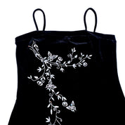 Y2K Velvet Butterfly Mini Dress (M)