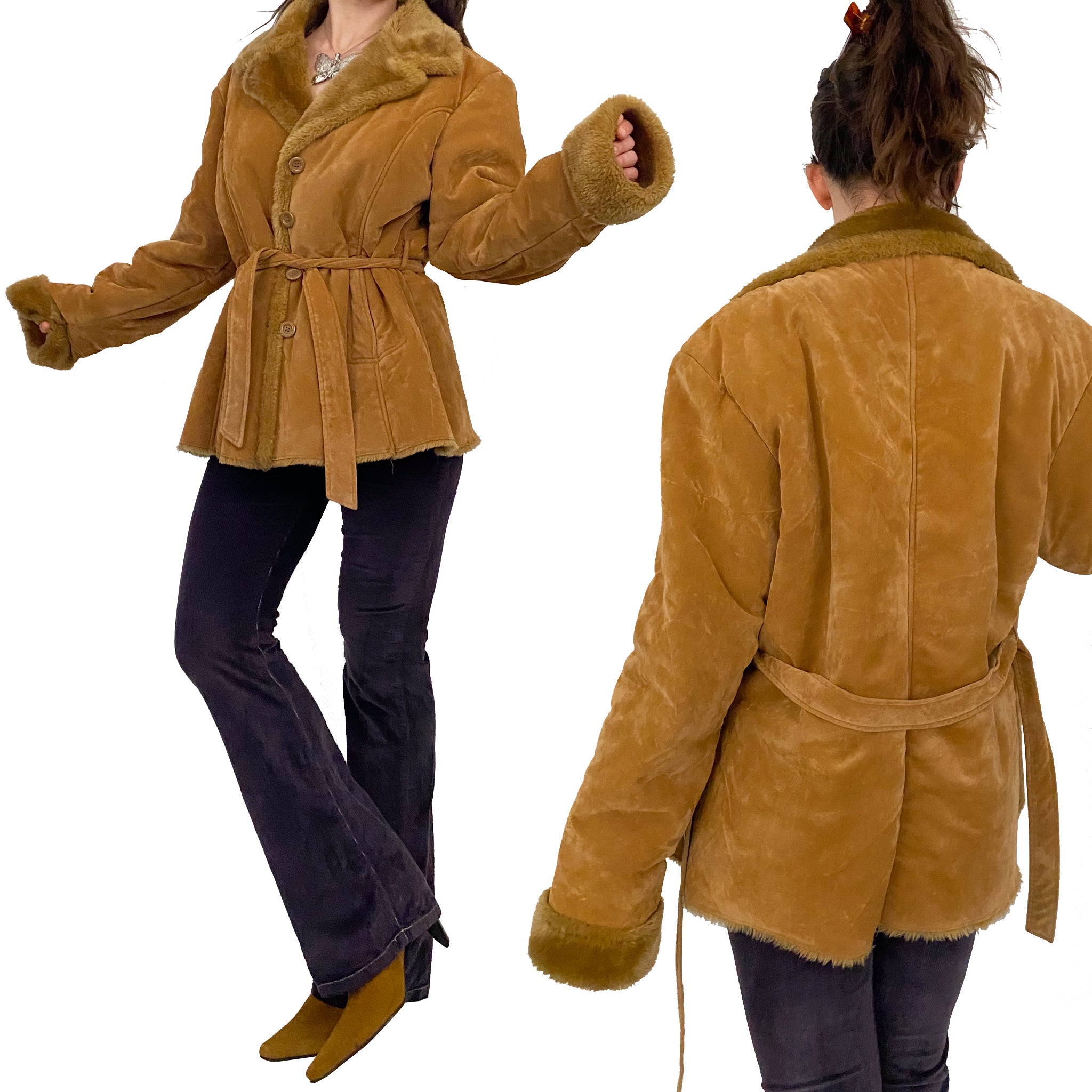 Suede and Faux Fur Jacket (L)