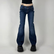 Y2K Lace Up Flare Jeans (S)