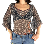 Cop Copine Whimsy Floral Silk Top (S)