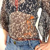 Cop Copine Whimsy Floral Silk Top (S)
