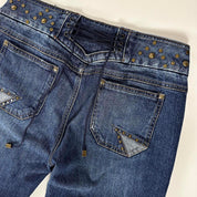 Y2K Lace Up Flare Jeans (S)