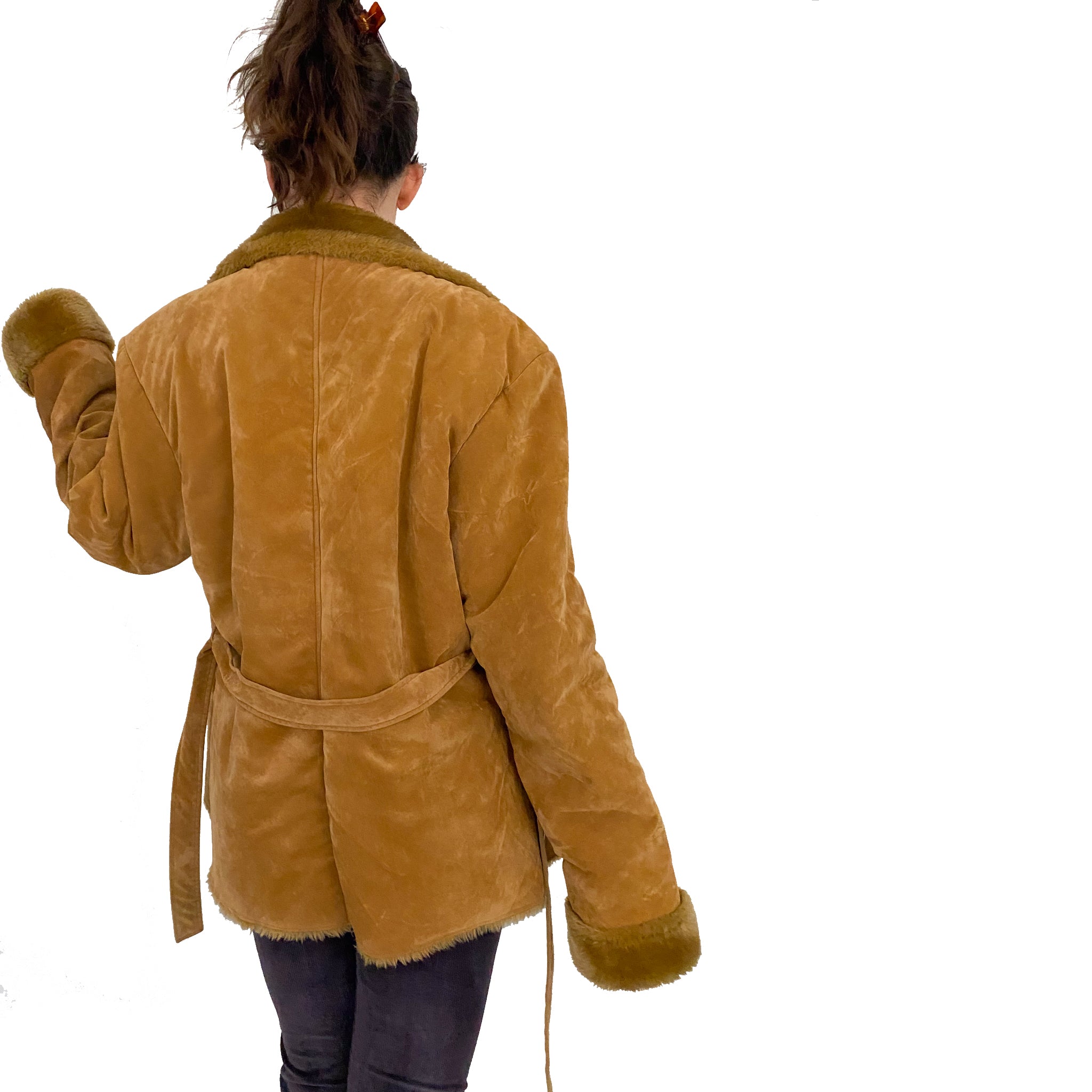 Suede and Faux Fur Jacket (L)