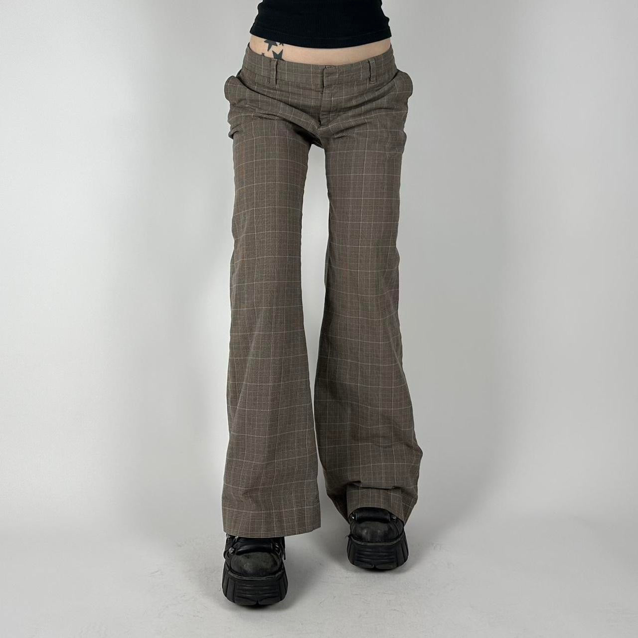00s Plaid Flare Trousers (M)