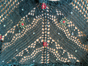 Indigo Mermaid Beaded Crochet Top (M)