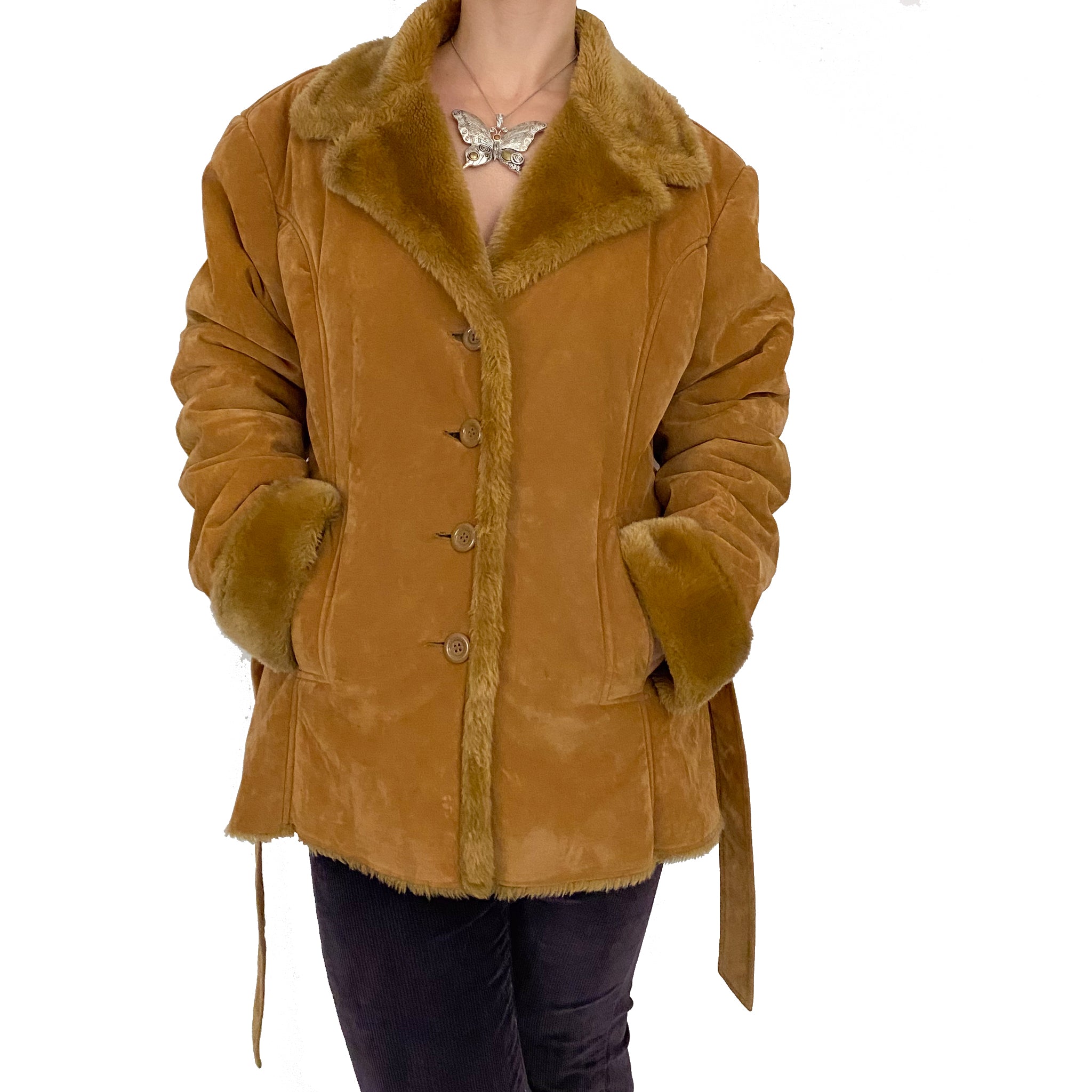 Suede and Faux Fur Jacket (L)