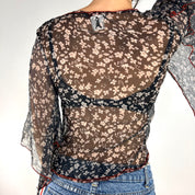 Cop Copine Whimsy Floral Silk Top (S)