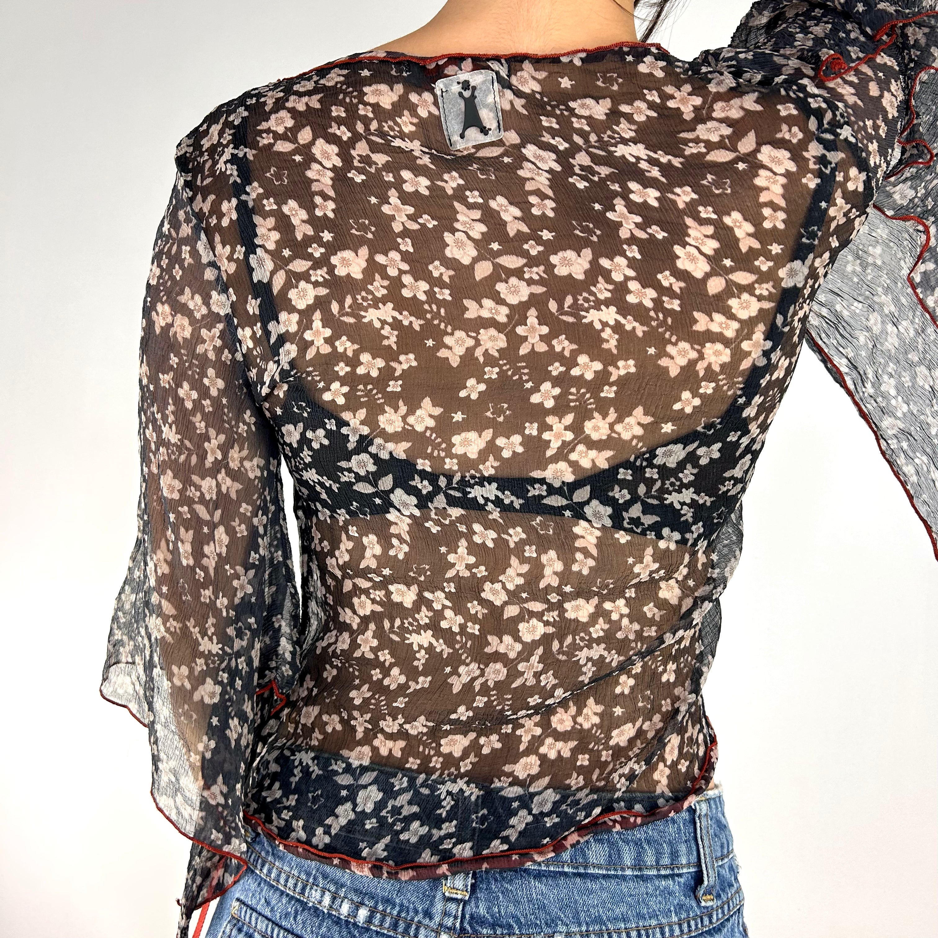 Cop Copine Whimsy Floral Silk Top (S)