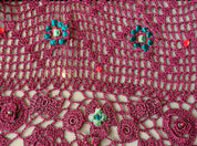 Magenta Mermaid Beaded Crochet Top (S)