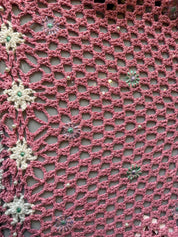 Pink Mermaid Beaded Crochet Top (S)