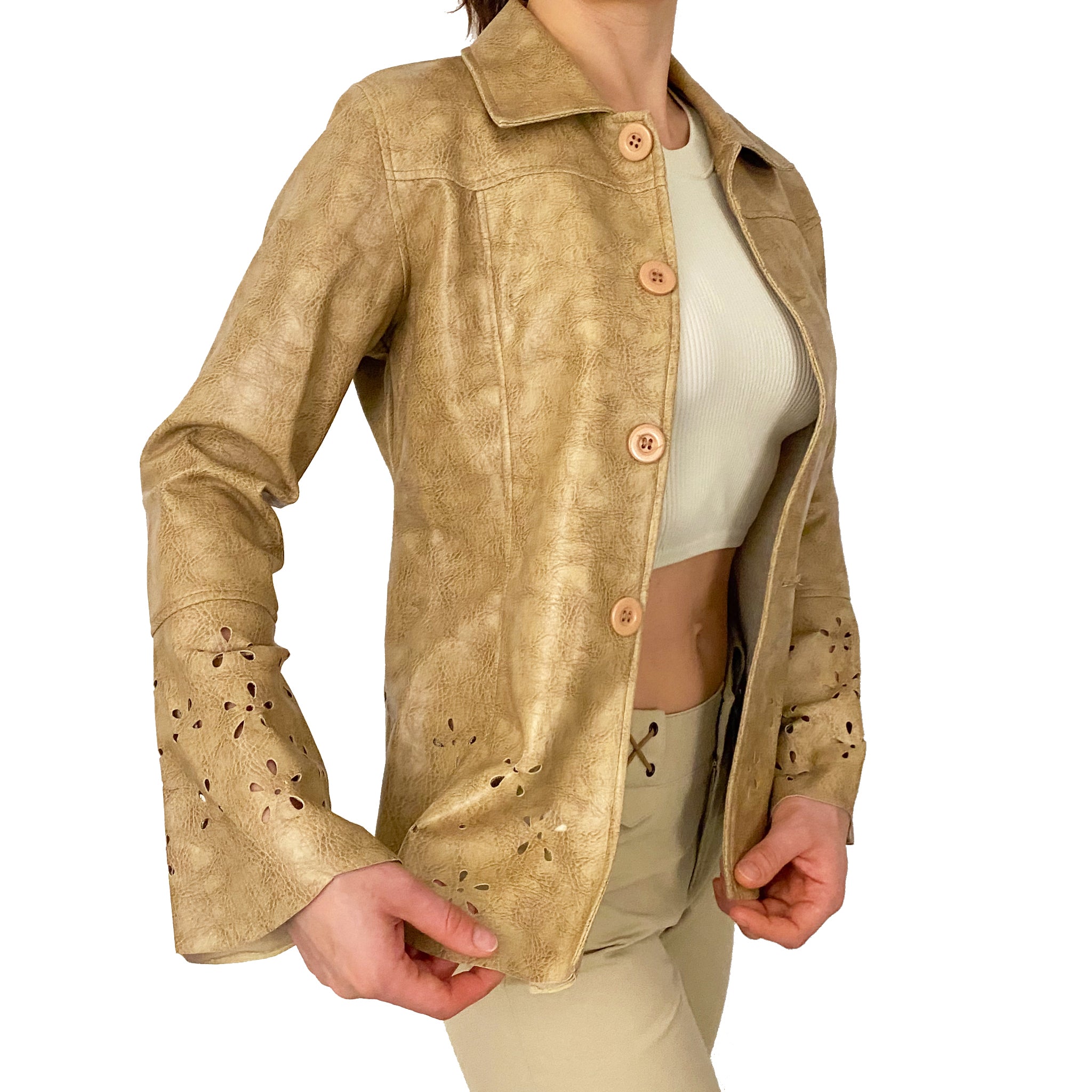 Y2K Faux Leather Jacket (XS Petite)