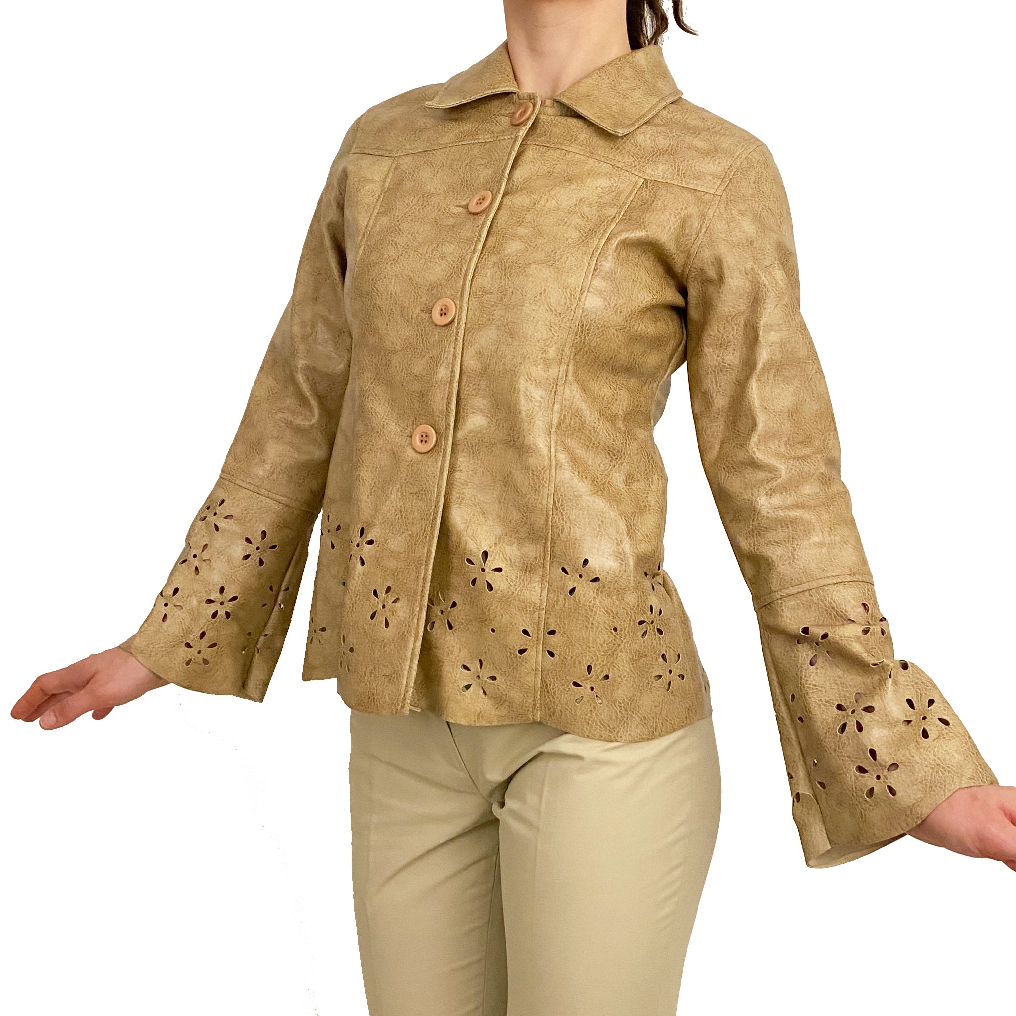 Y2K Faux Leather Jacket (XS Petite)