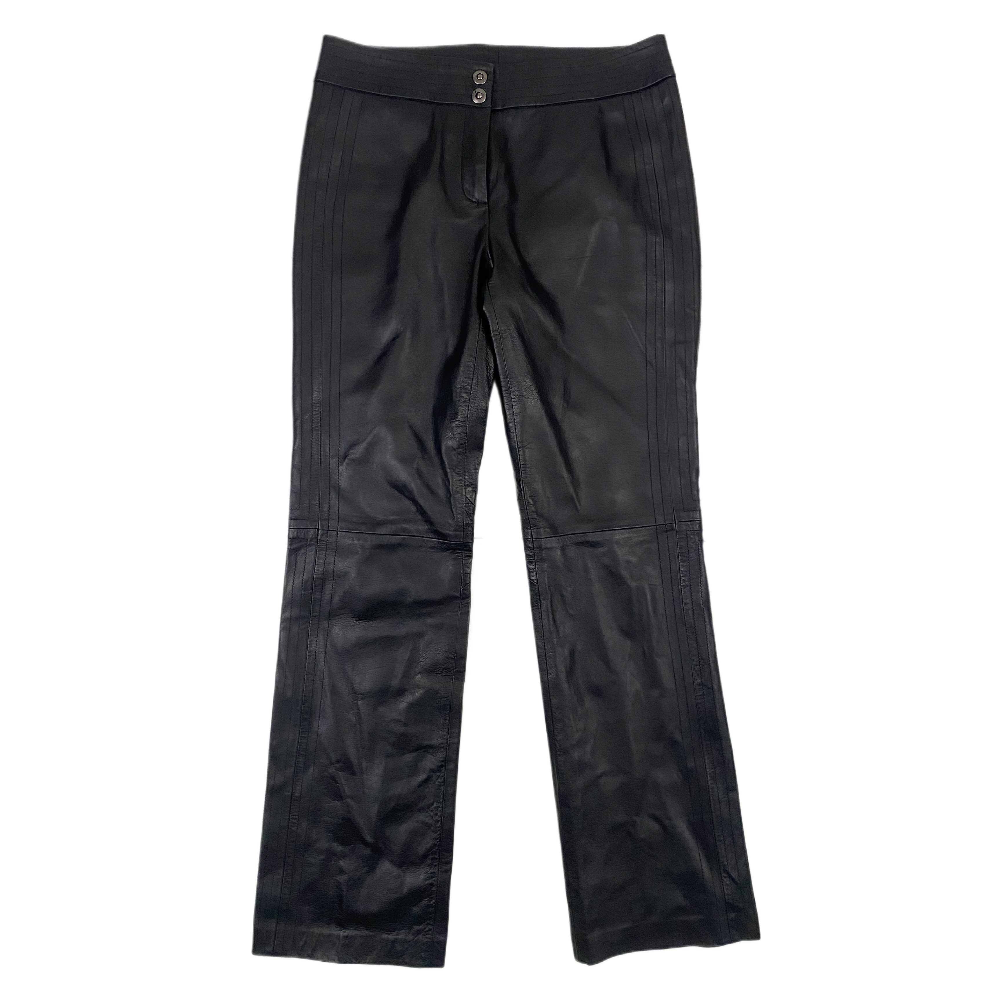Vintage Black Leather Mid-Rise Pants (S)