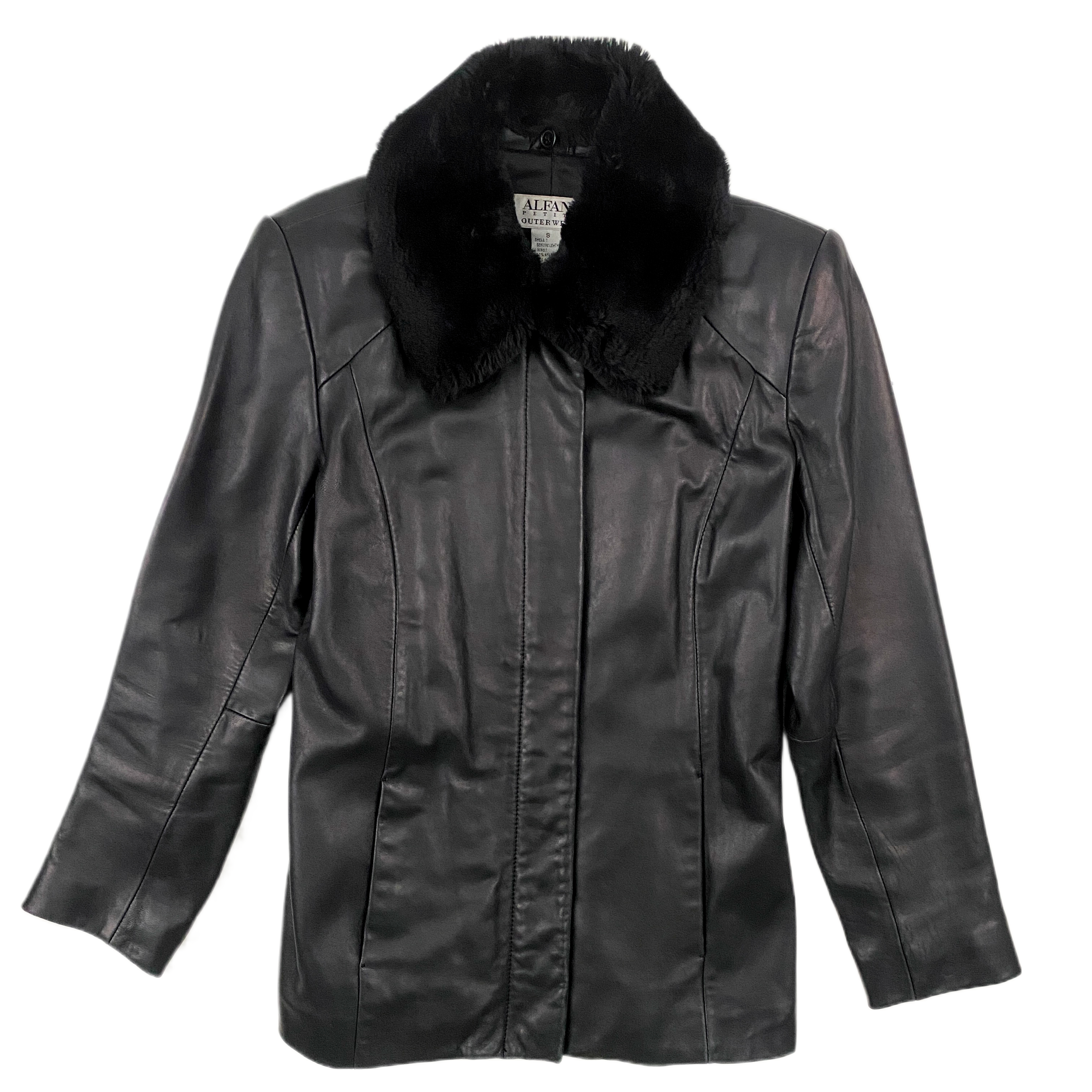 Vintage Black Faux Fur Jacket (M)