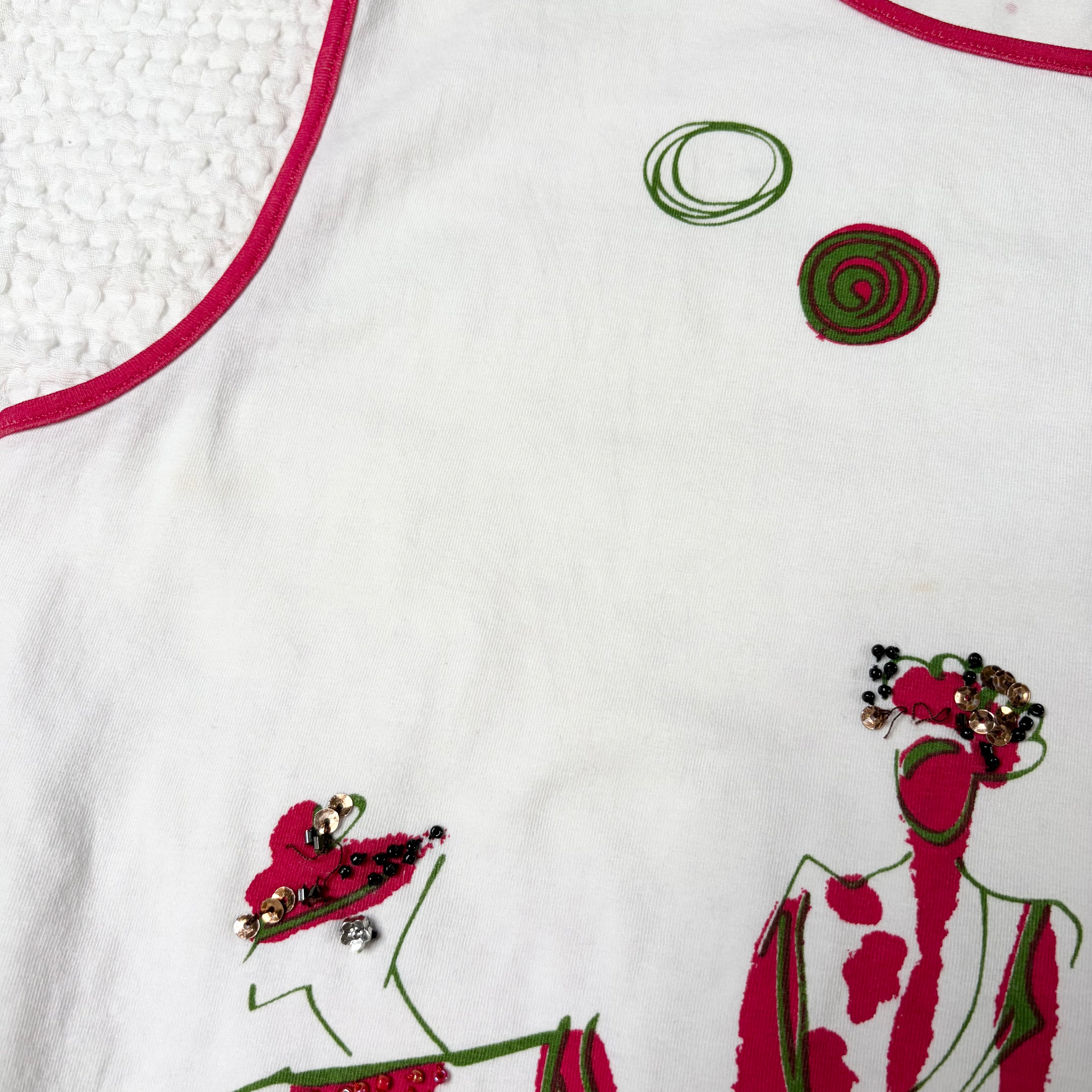 Via Faburrica Graphic Beaded Tank (M)