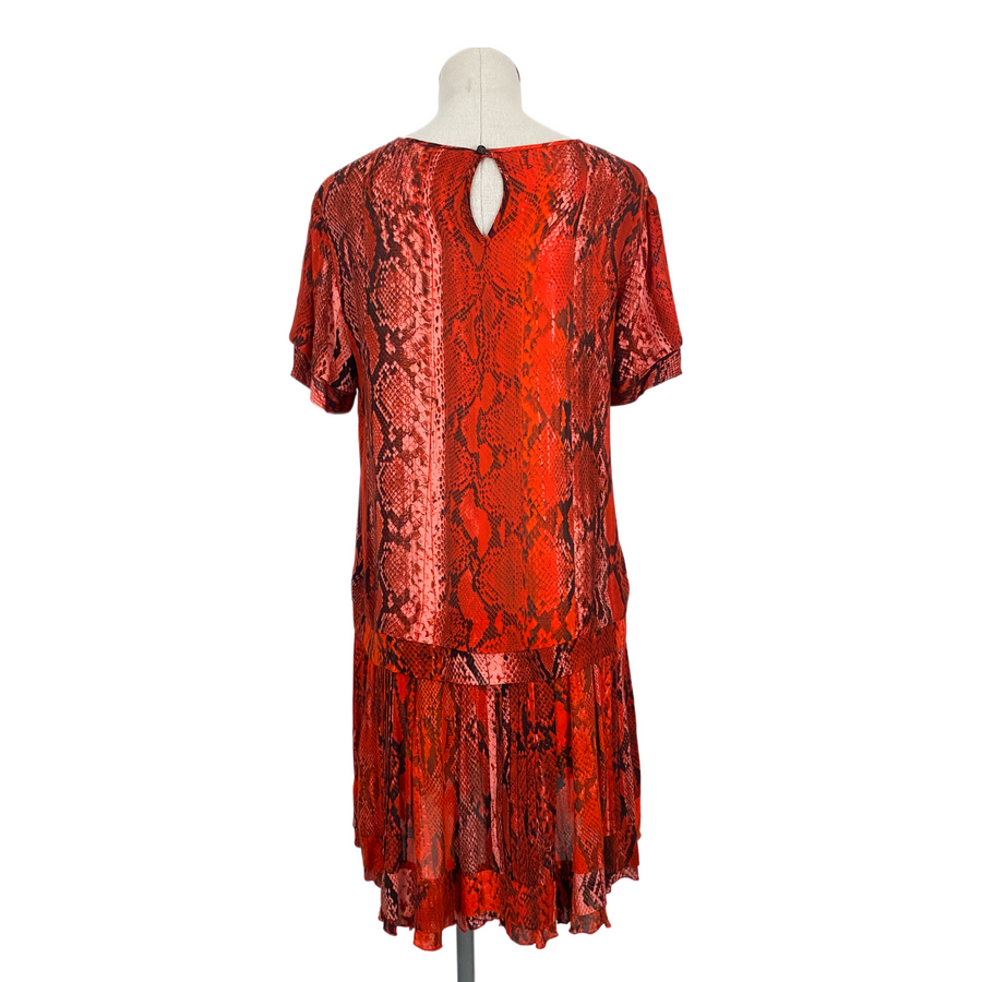 Red top snakeskin dress