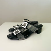 Black & White 60s Mod Styled Kitten Heels (6)