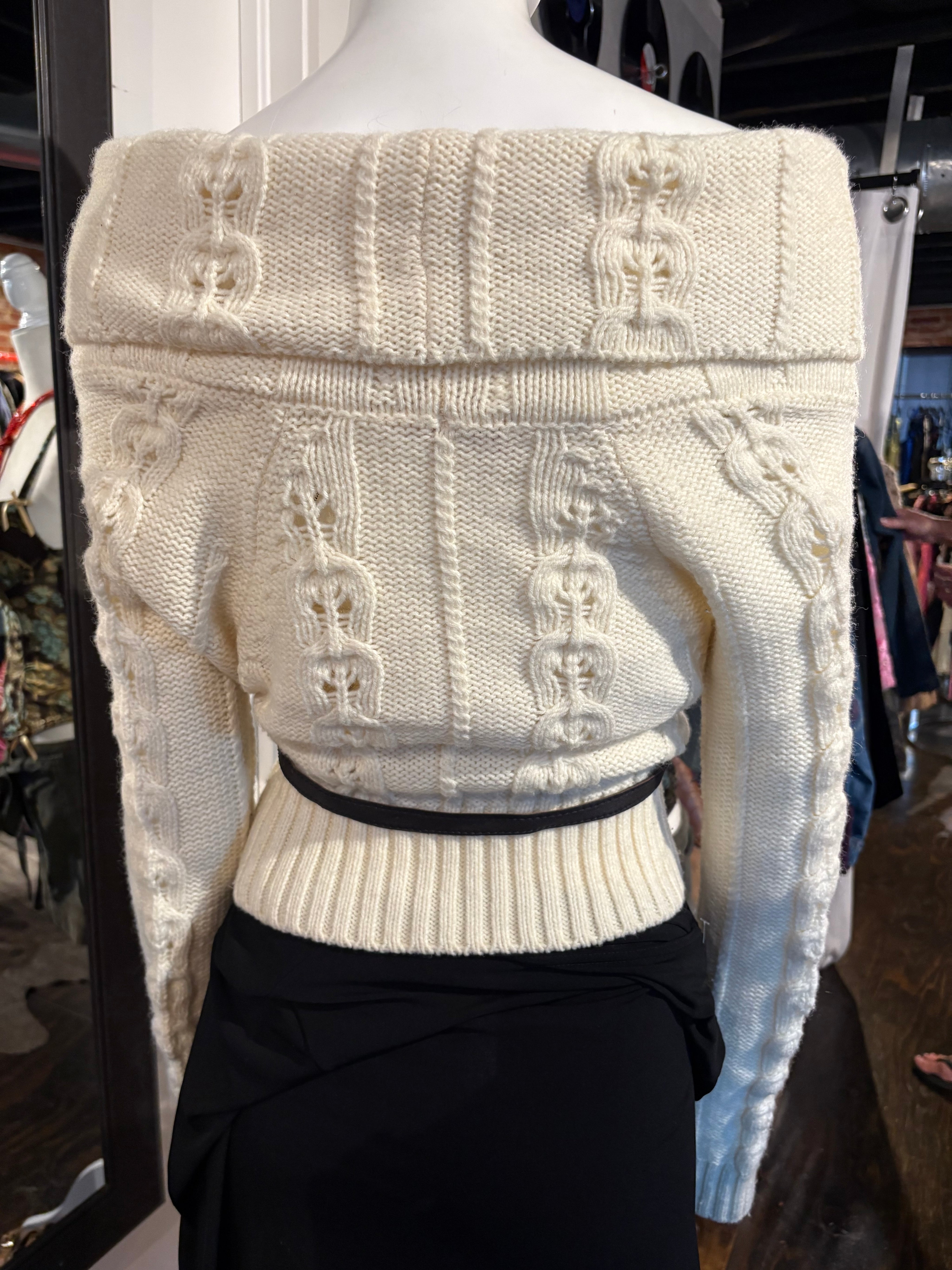 Miss Sixty Off-the-Shoulder Wool Sweater (S)
