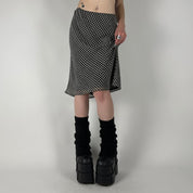 90s Houndstooth Organza Midi Skirt (M)