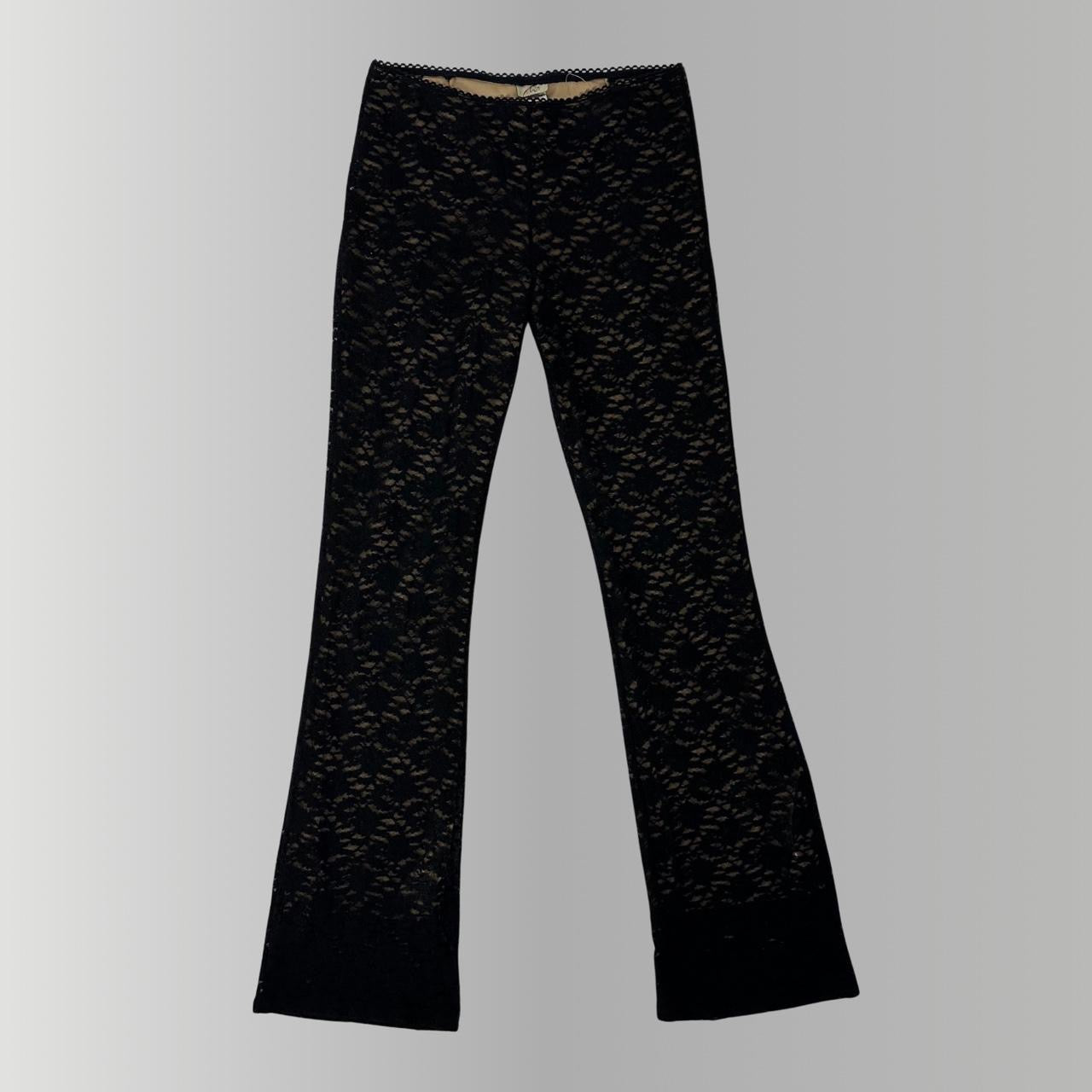 Y2K Lace Flare Pants (M)