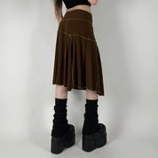 Y2K Brown Midi Skirt (S)