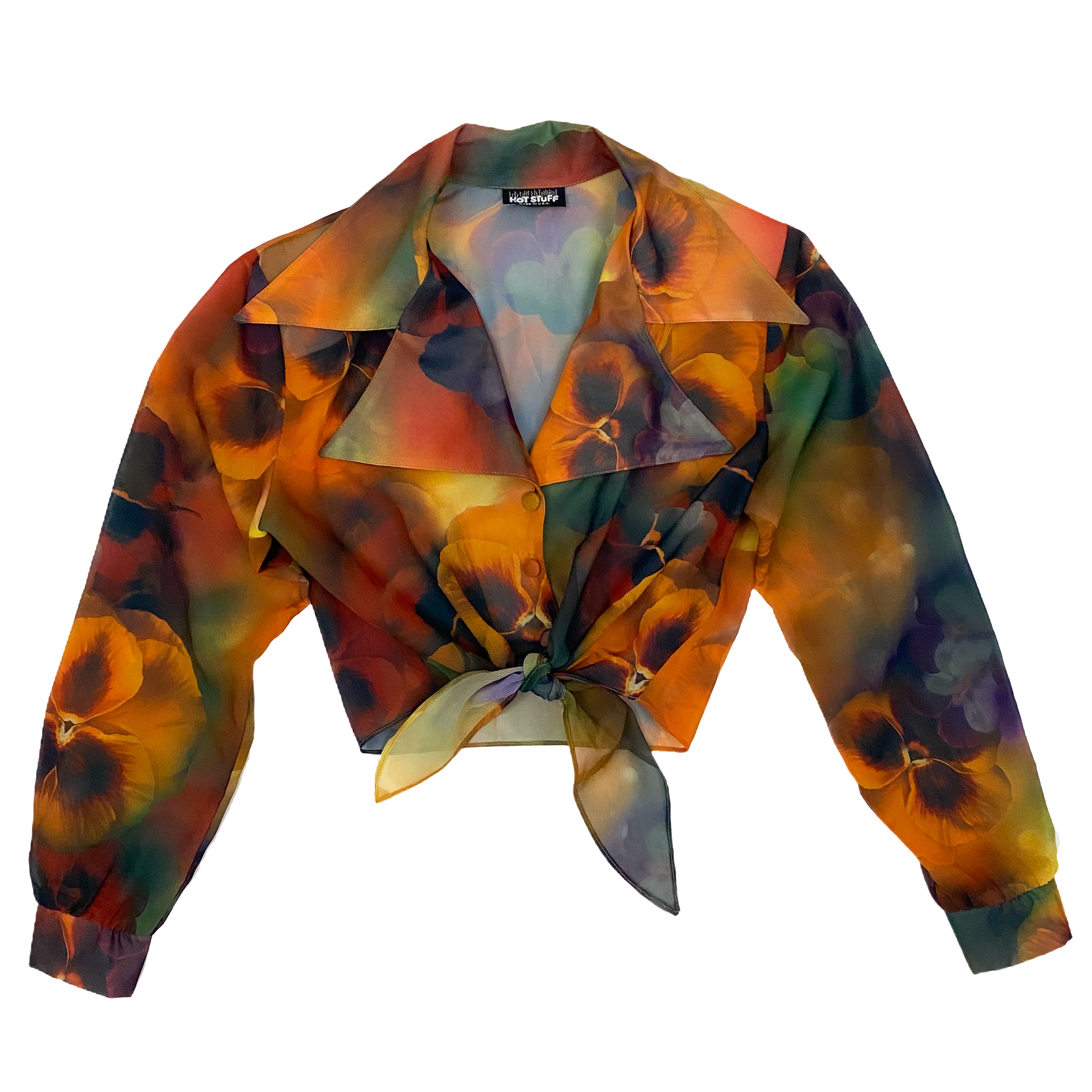 Floral Tie Front Blouse (L)