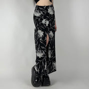 90s B&W Slinky Maxi Skirt (M)